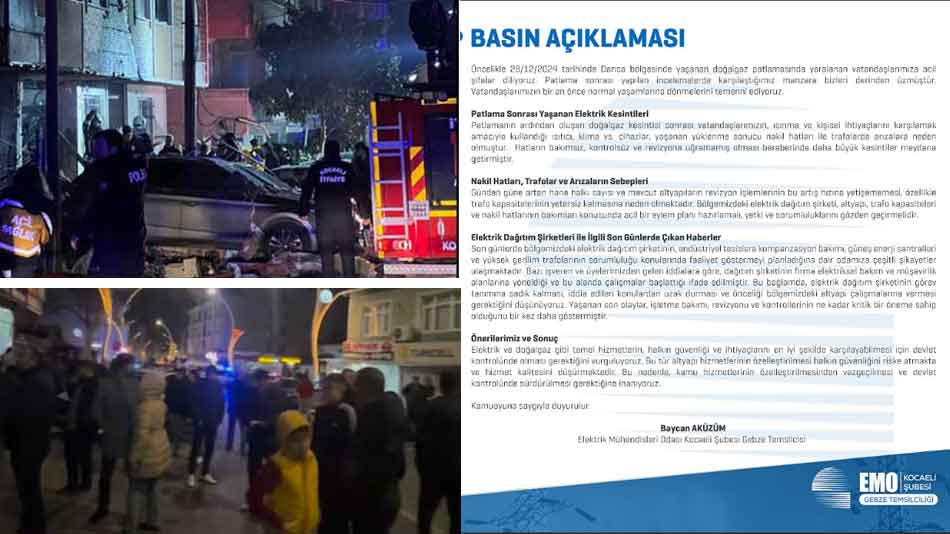 DARICA'DA Kİ KESİNTİLER İÇİN ELEKTRİK MÜHENDİSLERİ ODASINDAN AÇIKLAMA