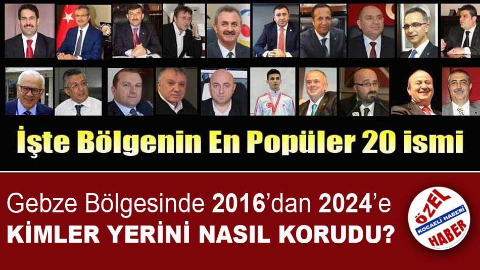 Gebze Bölgesinde 2016’dan 2024’e KİMLER YERİNİ NASIL KORUDU?